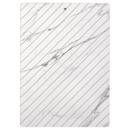 White Carrara Marble Gold Stripe Classic Moderne Klembord (Achterkant)
