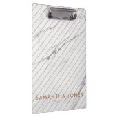 White Carrara Marble Gold Stripe Classic Moderne Klembord (Rechts)