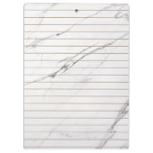 White Carrara Marble Gold Stripe Classic Moderne Klembord (Achterkant)