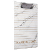 White Carrara Marble Gold Stripe Classic Moderne Klembord (Rechts)