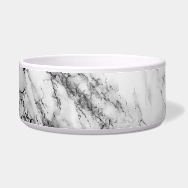White Carrara Marble Pet Bowl Voerbakje (Links)