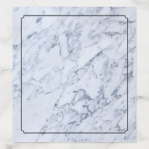 White Carrara Marble Scalloped Border Wedding