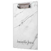 White Carrara Marble Script Classic Modern Klembord (Links)