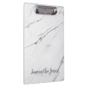 White Carrara Marble Script Classic Modern Klembord (Rechts)