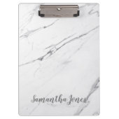 White Carrara Marble Script Classic Modern Klembord (Voorkant)