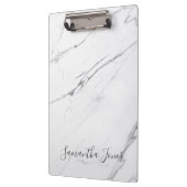 White Carrara Marble Script Classic Modern Klembord (Links)