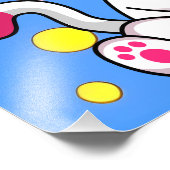 White Cartoon Cat Foto Afdruk (Hoek)