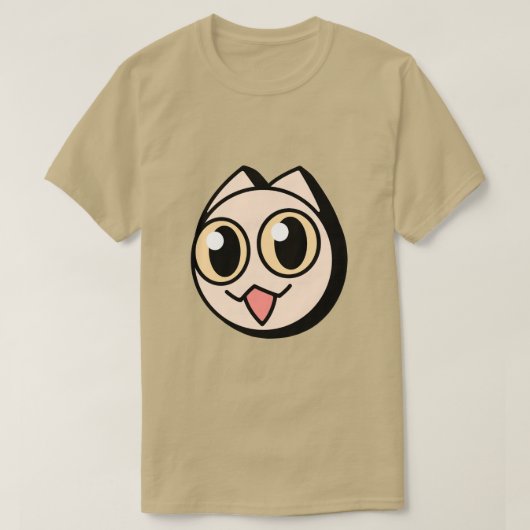 White Cartoon Cat T-shirt (Design voorkant)