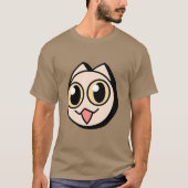 White Cartoon Cat T-shirt (Voorkant)