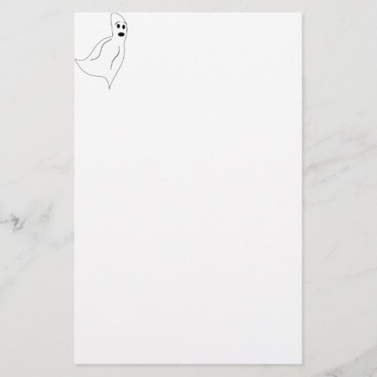 White Cartoon Ghost Briefpapier (Voorkant)