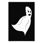 White Cartoon Ghost Foto Afdruk (Voorkant)
