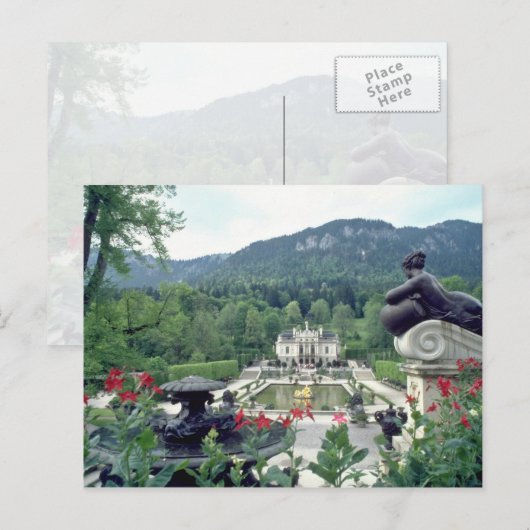 White Castle Linderhof bloemen Briefkaart (Voorkant / Achterkant)