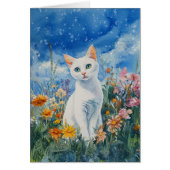 White Cat - 5" x 7" Art Kaart (Voorkant)