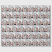 White Cat and Human Feet Under a Duvet Cadeaupapier (Vlak)