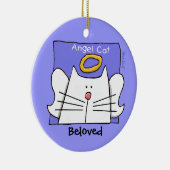 White Cat Angel Personaliseren Keramisch Ornament (Rechts)