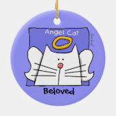 White Cat Angel Personaliseren Keramisch Ornament (Achterkant)