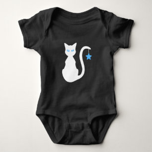 White Cat Baby Bodysuit