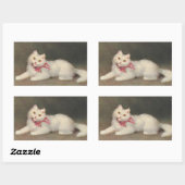  White Cat beroemd gemaakt door Sophie Sperlich St Rechthoekige Sticker (Vel)