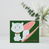 White Cat Briefkaart (Staand voorkant)