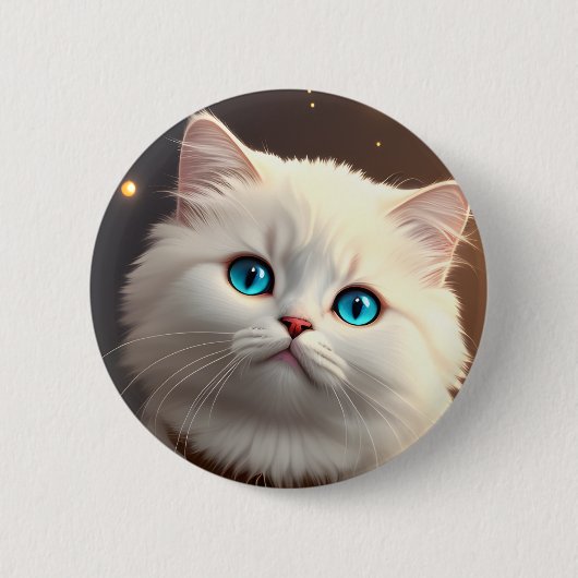 White Cat Button (Voorkant)