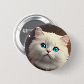 White Cat Button (Voorkant /achterkant)