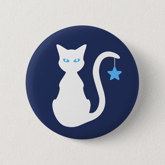 White Cat Button (Voorkant)
