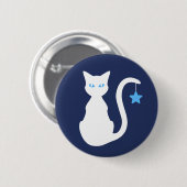 White Cat Button (Voorkant /achterkant)