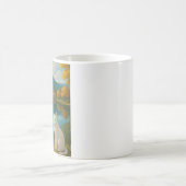 White Cat by the Lake – Serene Natuur Mok voor kat (Center)