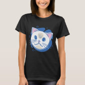 White Cat Cartoon Face Cute T-shirt (Voorkant)