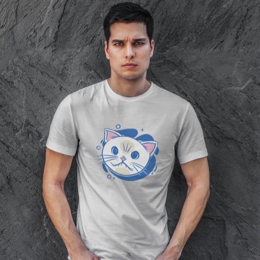 White Cat Cartoon Face Cute T-shirt