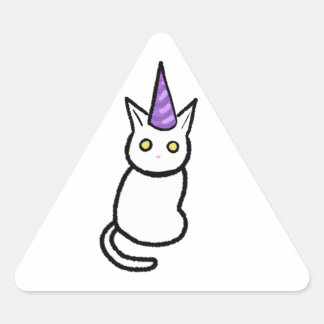 White Cat Celebration Sticker