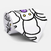 White Cat Celebration Tie Stropdas (Opgerold)