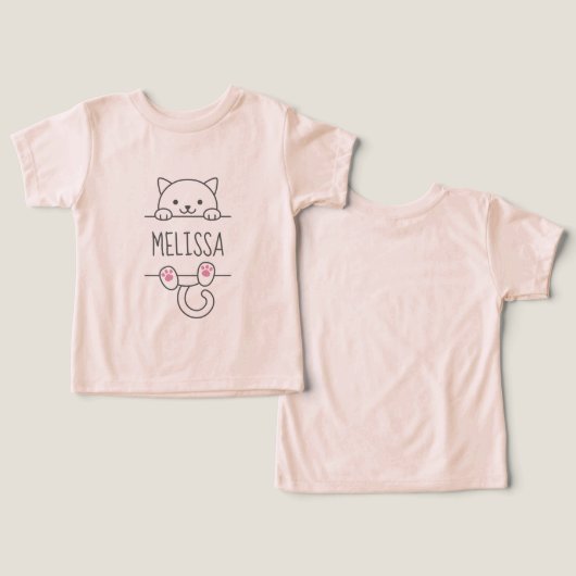 White Cat Custom Name (Ontwerp Voorkant & Achterkant)