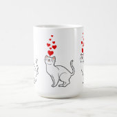 white cat en heart for cat lovers koffiemok (Center)