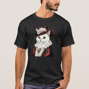 White Cat English Gentleman Funny Pet Victoriaans T-shirt