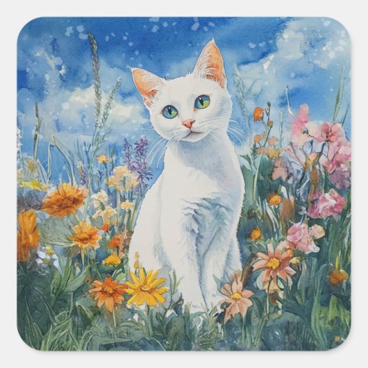 White Cat - Envelope Stickers (Voorkant)