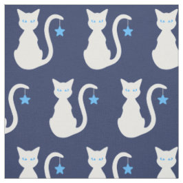 White Cat Fabric Stof