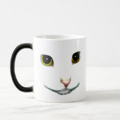 White Cat Face Morphing Cup Magische Mok (Links)