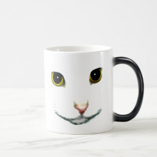 White Cat Face Morphing Cup Magische Mok