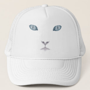White Cat Face Trucker Hat Pet