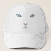 White Cat Face Trucker Hat Trucker Pet (Voorkant)