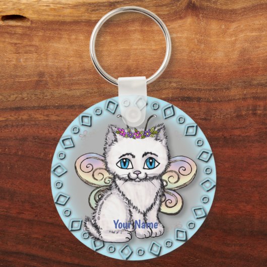 White Cat Fairy Sleutelhanger (Voorkant)
