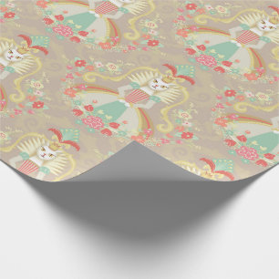 White Cat Fairy-sprookje Verpakkingspapier Cadeaupapier