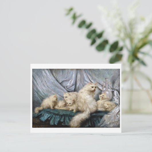 White Cat Family, Carl Kahler Briefkaart (Staand voorkant)