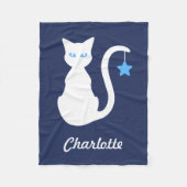 White Cat Fleece Blanket Deken (Voorkant)