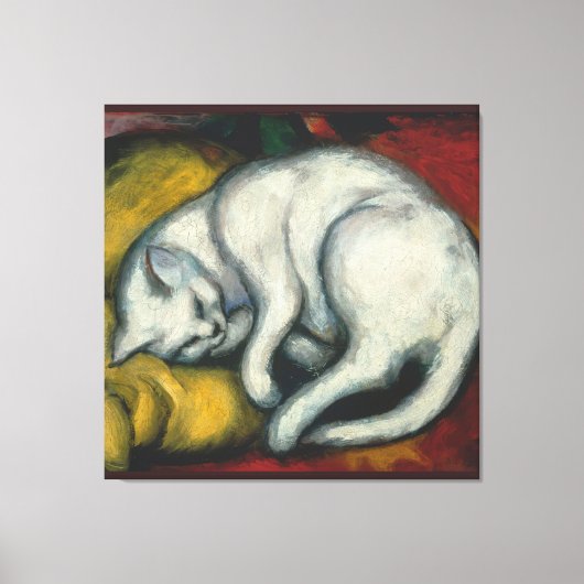 White Cat, Franz Marc Canvas Afdruk (Voorkant)