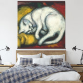 White Cat, Franz Marc Canvas Afdruk (Insitu (Slaapkamer))