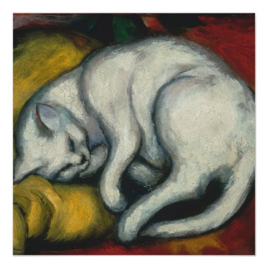 White Cat, Franz Marc Poster (Voorkant)