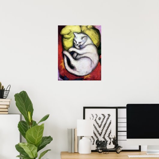 White cat, Franz Marc Poster (Thuiskantoor)