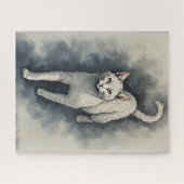 White Cat in a Chinese Ink Drawing Style Legpuzzel (Horizontaal)